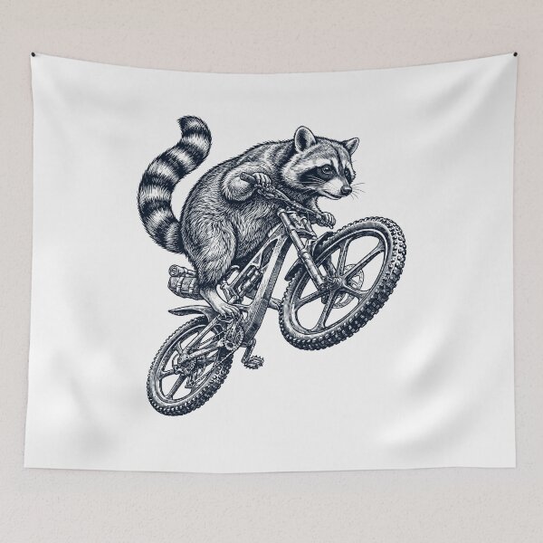 Item preview, Vintage Raccoon Riding Bicycle Cycling Bike Animal Lover designed and sold by TerryConnells.