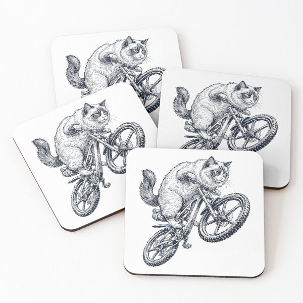 Item preview, Vintage Ragdoll Cat Riding Bicycle Cycling Bike Kitten Lover designed and sold by TerryConnells.