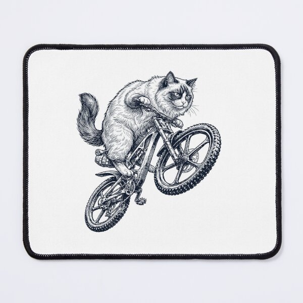 Item preview, Vintage Ragdoll Cat Riding Bicycle Cycling Bike Kitten Lover designed and sold by TerryConnells.
