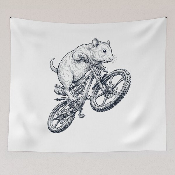 Item preview, Vintage Rat Riding Bicycle Cycling Bike Animal Lover designed and sold by TerryConnells.