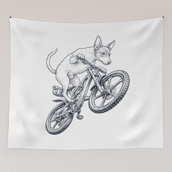 Item preview, Vintage Rat Terrier Riding Bicycle Cycling Bike Dog Lover designed and sold by TerryConnells.