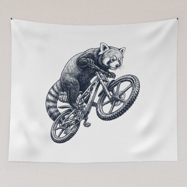 Item preview, Vintage Red Panda Riding Bicycle Cycling Bike Animal Lover designed and sold by TerryConnells.