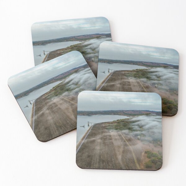 Item preview, Aerial scene capturing Glenbawn Dam shrouded in fog designed and sold by Justin Mckinney.