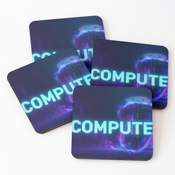 Item preview, COMPUTE - Cyberpunk Server Neon Blue Futuristic Technology Coding Poster Wall Art designed and sold by AiNaturalsOnly.