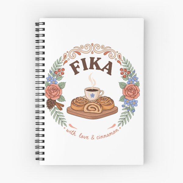 Item preview, Fika Time – Scandinavian Coffee & Cinnamon Buns Folk Art Design designed and sold by ArcticFoxStudio.