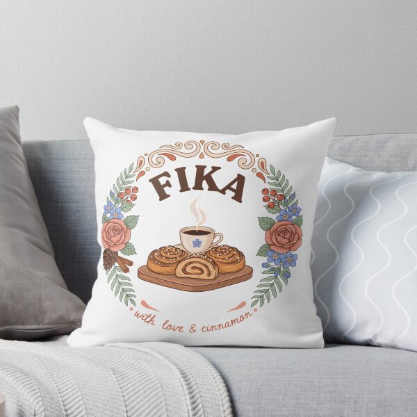 Item preview, Fika Time – Scandinavian Coffee & Cinnamon Buns Folk Art Design designed and sold by ArcticFoxStudio.