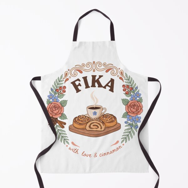 Item preview, Fika Time – Scandinavian Coffee & Cinnamon Buns Folk Art Design designed and sold by ArcticFoxStudio.
