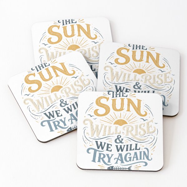 Item preview, The Sun Will Rise And We Will Try Again Retro Sunset designed and sold by Gnomes-design.