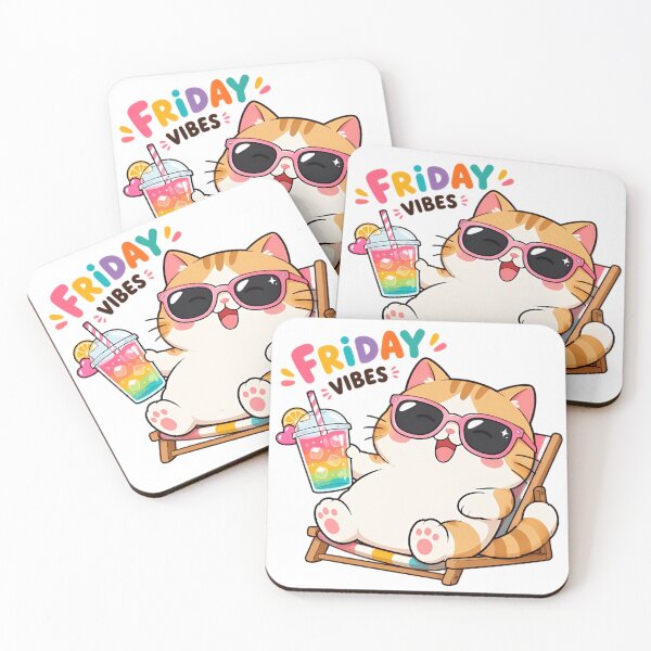 Item preview, Funny TGIF Cat Wearing Sunglasses designed and sold by TokyoToastLab.