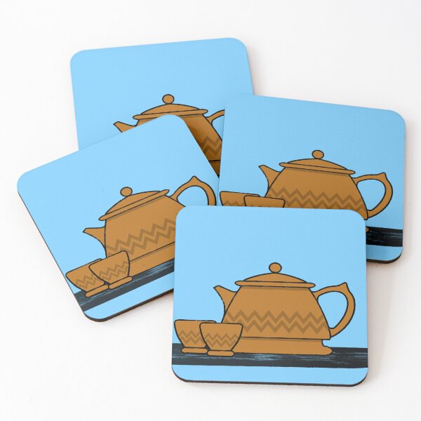 Item preview, Tea pot and cups designed and sold by Michael Walker-Toye Illustrations.