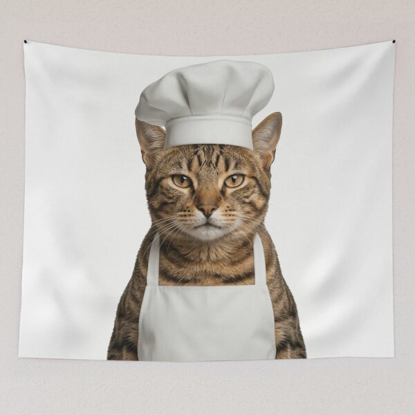 Item preview, Funny Sokoke Cat Chef Realistic Animal Cooking Humor Art designed and sold by LazyOwlStore.