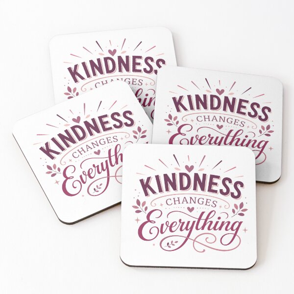 Artikelvorschau, Kindness Changes Everything Retro Floral Typography entworfen und verkauft von Gnomes-design.