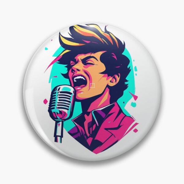 Item preview, Retro Neon Singer Vintage Microphone – Pop Art  designed and sold by halibutgoatramb.