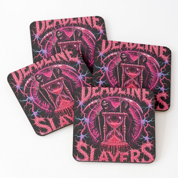 Item preview, Deadline Slayers Neon Grim Reaper Hourglass Metal designed and sold by FocusedPatterns.
