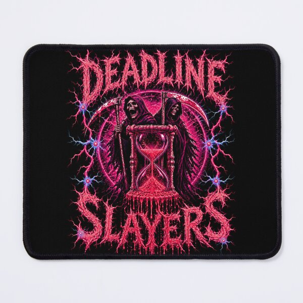 Item preview, Deadline Slayers Neon Grim Reaper Hourglass Metal designed and sold by FocusedPatterns.