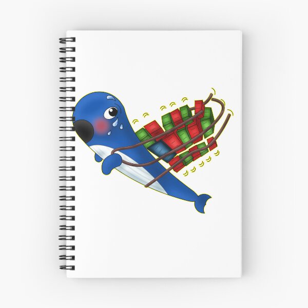 Item preview, Funny Sweating Kawaii Tech Whale Carrying Containers designed and sold by BalRaju-Doodles.