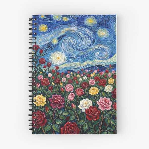 Item preview, Starry Night Rose Garden Impressionism Vincent Van Gogh Style Art designed and sold by WormJ.