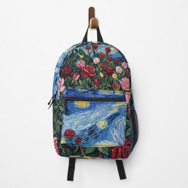 Item preview, Starry Night Rose Garden Impressionism Vincent Van Gogh Style Art designed and sold by WormJ.