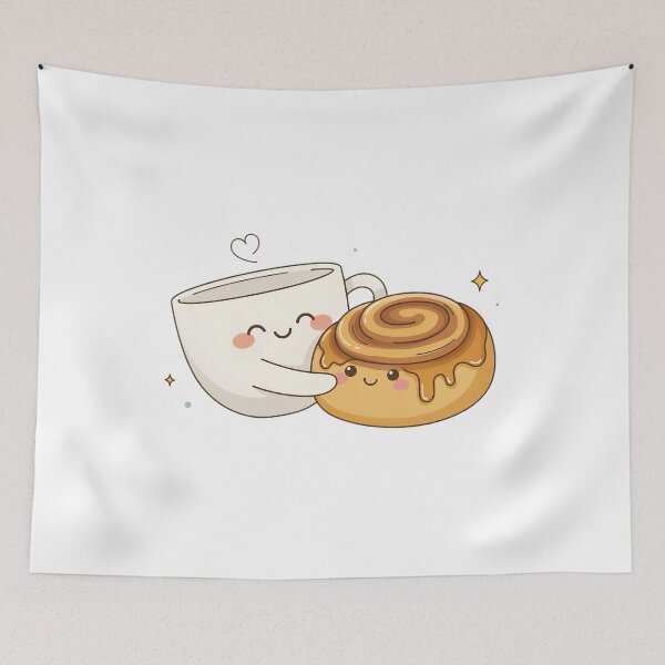Item preview, Fika Friends – Cute Coffee and Cinnamon Roll Scandinavian Hygge Design designed and sold by ArcticFoxStudio.