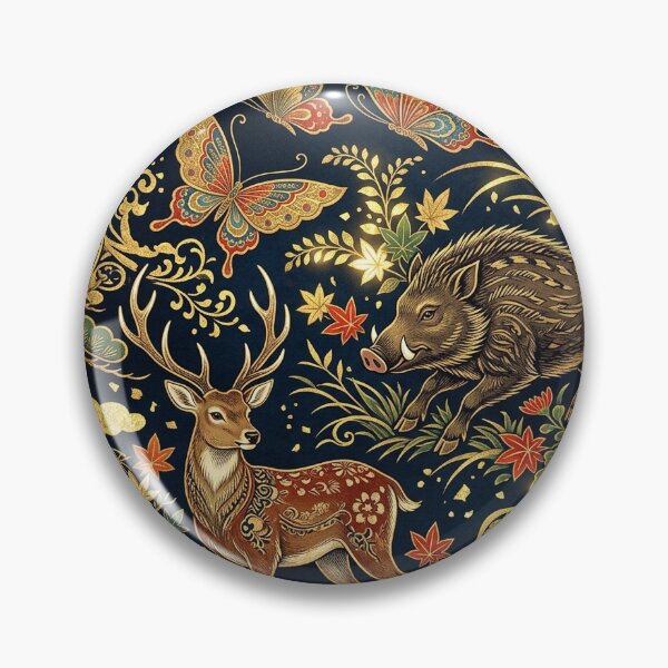 Artikelvorschau, Ino-Shika-Schmetterling Gold Fine Art Hanafuda entworfen und verkauft von Hikariha Studio.