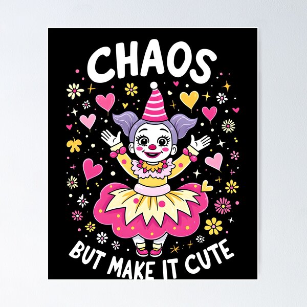 Item preview, Chaos But Make It Cute Clowngirl Clown designed and sold by MooonTees.
