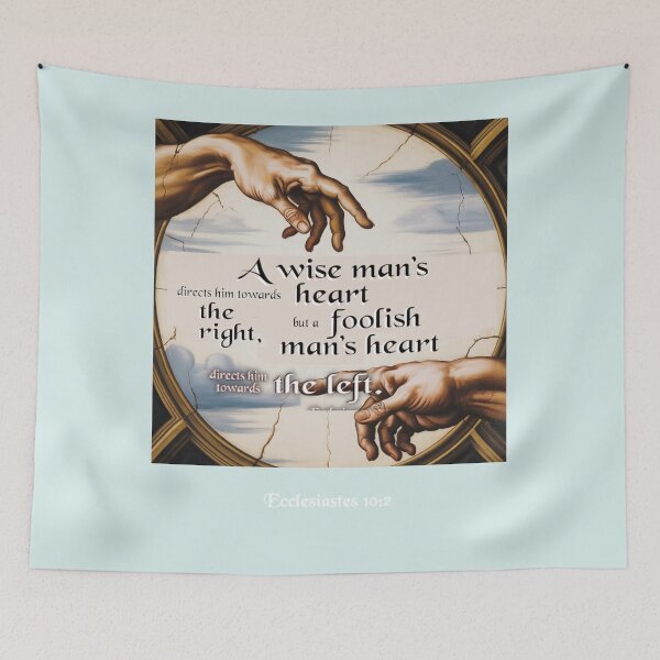 Item preview, Ecclesiastes 10:2 Wise Heart Bible Verse Art designed and sold by Flirt-Teez.