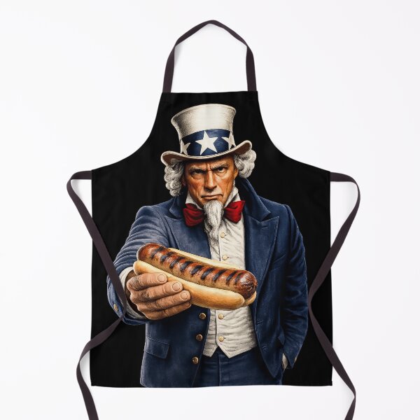 Item preview, Funny Hot Dog Lover Uncle Sam Patriotic BBQ Humor Design designed and sold by TheTrendsDesk.