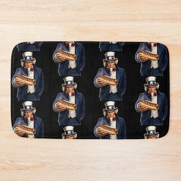 Item preview, Funny Hot Dog Lover Uncle Sam Patriotic BBQ Humor Design designed and sold by TheTrendsDesk.