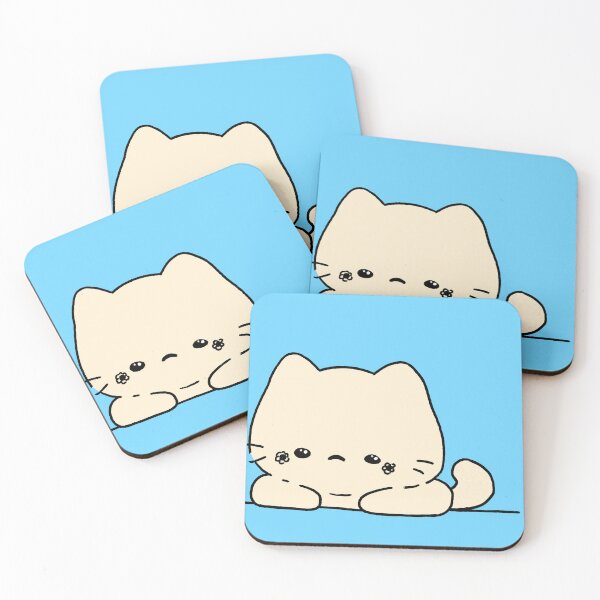 Item preview, Cute kawaii kitten at table designed and sold by Michael Walker-Toye Illustrations.