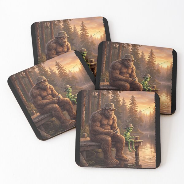 Item preview, Funny Bigfoot Alien Fishing Men UFO Sasquatch Lovers Camping designed and sold by Littermin.