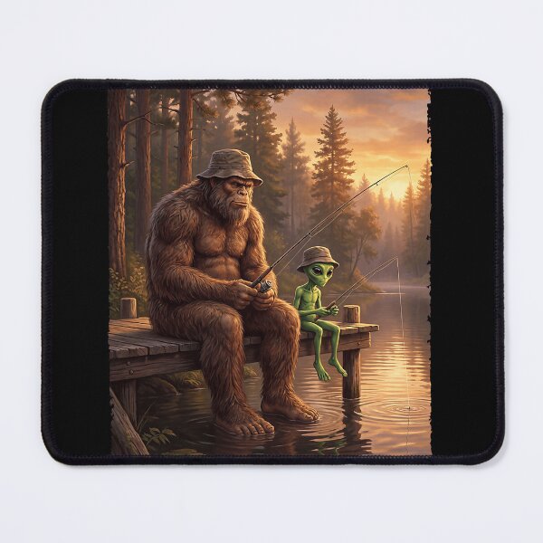 Item preview, Funny Bigfoot Alien Fishing Men UFO Sasquatch Lovers Camping designed and sold by Littermin.