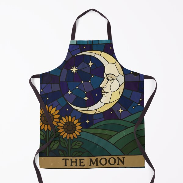 Item preview, The Moon Tarot Card Stained Glass Mosaic Sunflowers Gothic Art designed and sold by WormJ.