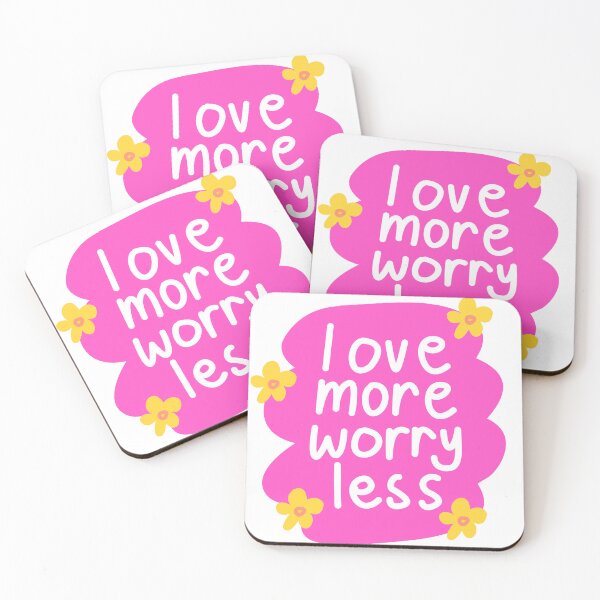Item preview, Love More Worry Less Positive Lifestyle Quote Design designed and sold by A Little Unhinged.
