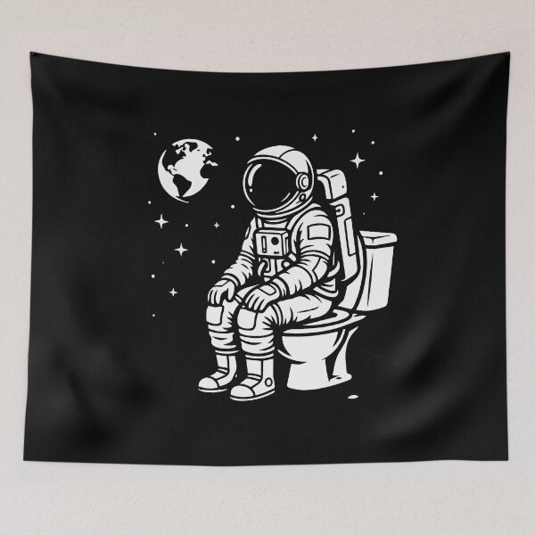Item preview, Funny Astronaut on Toilet on the Moon designed and sold by PixelCatalyst.