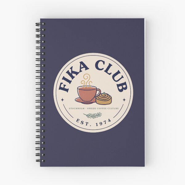 Item preview, Fika Club Stockholm – Swedish Coffee Culture Vintage Badge Design designed and sold by ArcticFoxStudio.