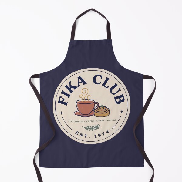 Item preview, Fika Club Stockholm – Swedish Coffee Culture Vintage Badge Design designed and sold by ArcticFoxStudio.