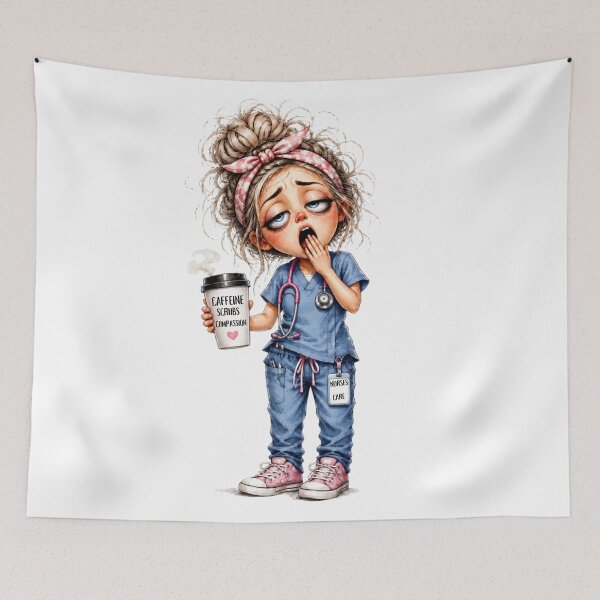 Item preview, Funny Tired Nurse Life Coffee and Scrubs designed and sold by Nurse Craft Studio.