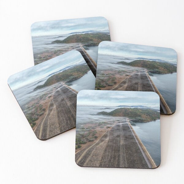 Item preview, Aerial scene capturing Glenbawn Dam shrouded in fog designed and sold by Justin Mckinney.