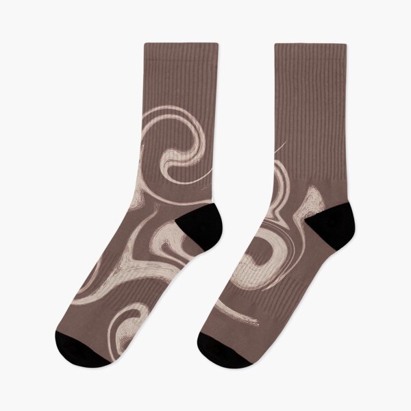 Item preview, Chocolate Brown Liquid Marble and Cream Scrolls Pattern designed and sold by CaramelCo.