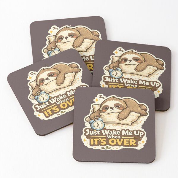 Item preview, Just Wake Me Up When It's Over Funny Sleepy Sloth T-Shirt designed and sold by Akter-sikder.