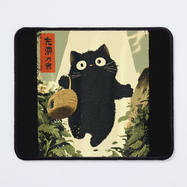 Item preview, Funny Vintage Japanese Black Cat UFO Alien Meme Abduction designed and sold by Littermin.