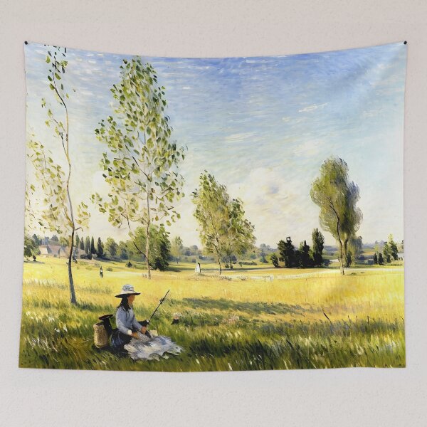 Item preview, Summer Meadow at Bezons: Impression of Blossoms, Light, and Rural Harmony designed and sold by artdesignsnow.