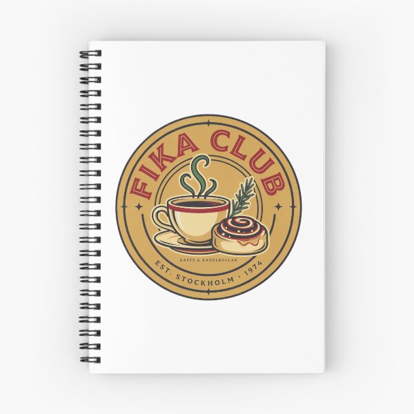 Item preview, Fika Club Stockholm – Swedish Coffee Culture Vintage Badge Design designed and sold by ArcticFoxStudio.