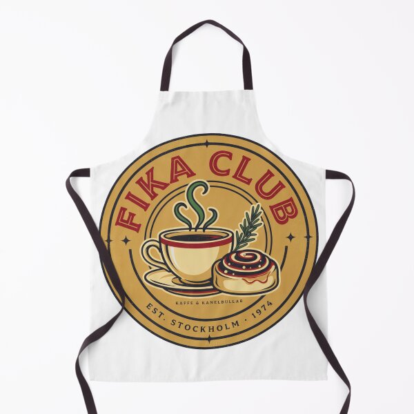 Item preview, Fika Club Stockholm – Swedish Coffee Culture Vintage Badge Design designed and sold by ArcticFoxStudio.
