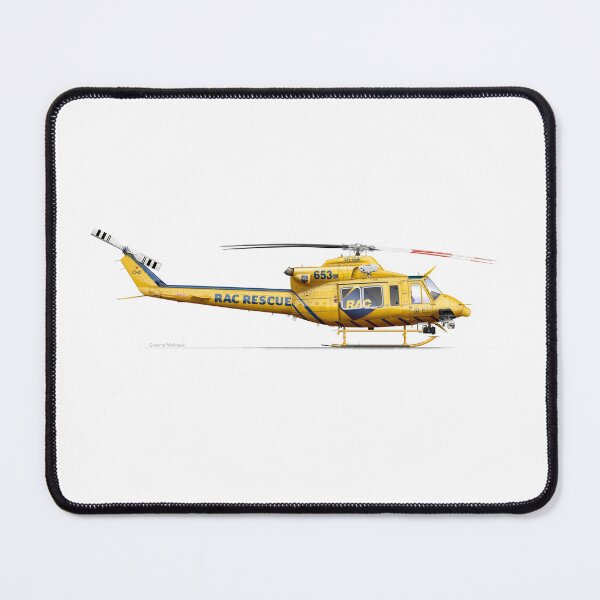 Item preview, BELL 412 VH-VAA 653 RAC RESCUE 2023 designed and sold by Grubby Fingers Aircraft Illustration.
