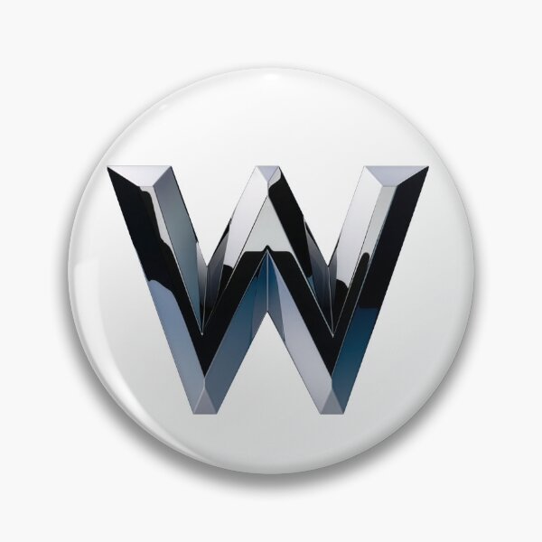 Item preview, Chrome 3D letter W premium emblem minimalist hero logo gaming winner icon art designed and sold by icemanphotos.