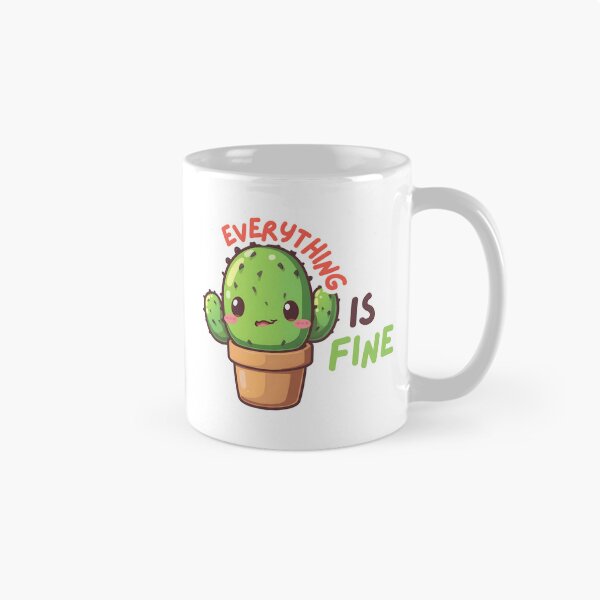 Item preview, Everything Is Fine Cute Cactus designed and sold by Canvas-Whispers.