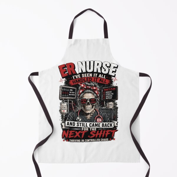 Item preview, ER Nurse Skull Thriving In Controlled Chaos designed and sold by Nurse Craft Studio.