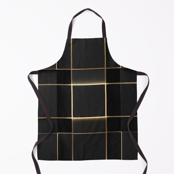 Item preview, Black Tile with Warm Gold Glowing Grid Lines designed and sold by IntelliMindDesigns.