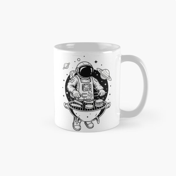 Item preview, Funny Astronaut BBQ in Space - Black and White designed and sold by PixelCatalyst.